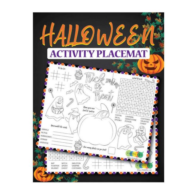 Halloween Activity Placemats For Kids